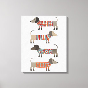 Dachshund korv hund canvastryck