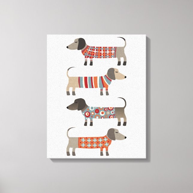 Dachshund korv hund canvastryck (Framsida)
