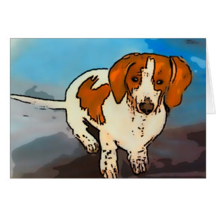 Dachshund Korv Hund Husdjur Akvarell kort