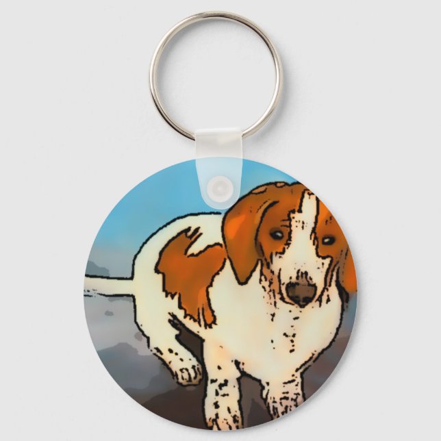 Dachshund Korv Hund Husdjur Akvarell  Nyckelring (Framsida)