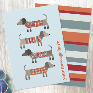 Dachshund Korv Hund Personlig Platt Kort