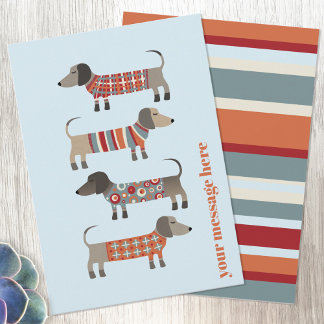 Dachshund Korv Hund Personlig Platt Kort