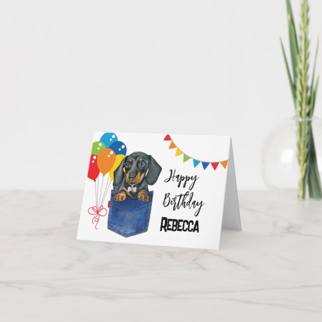 Dachshund Korv Hund Personlig Välkomstkort Kort (Framsida)