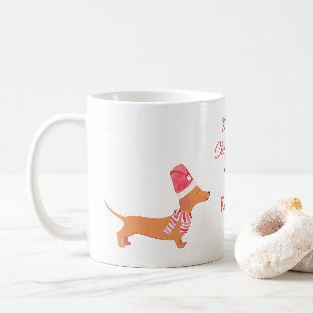 Dachshund-korv, julklapp för hund älskare kaffemugg (Med munk)