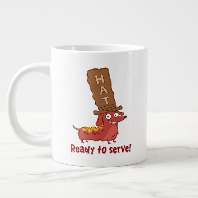 Dachshund Korv Puns Jumbo Mugg (Vänster)