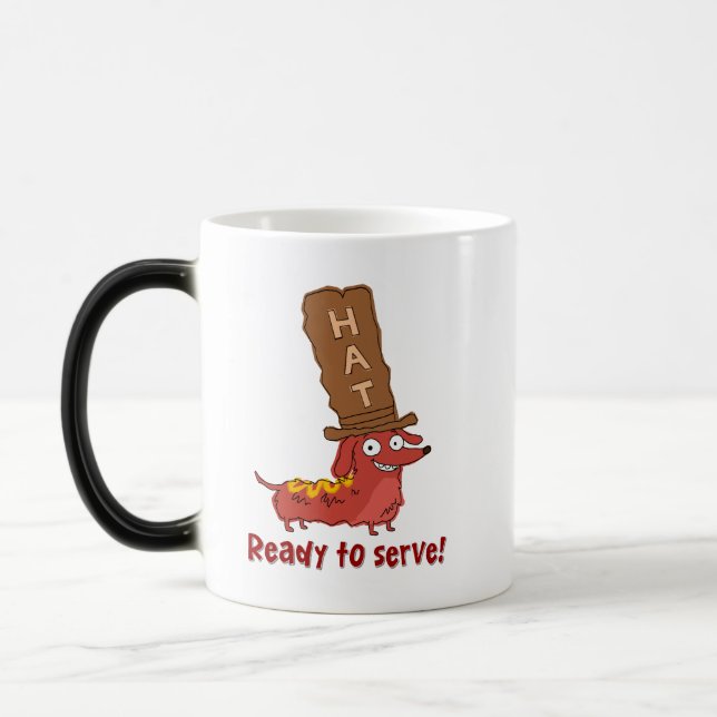 Dachshund Korv Puns Magisk Mugg (Vänster)