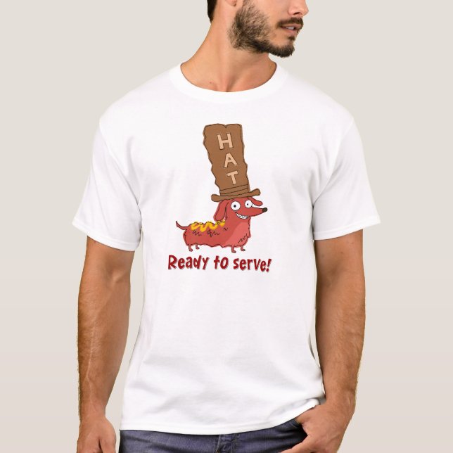 Dachshund Korv Puns T Shirt (Framsida)