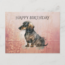 DACHSHUND Korvhund med redigerbar text Vykort