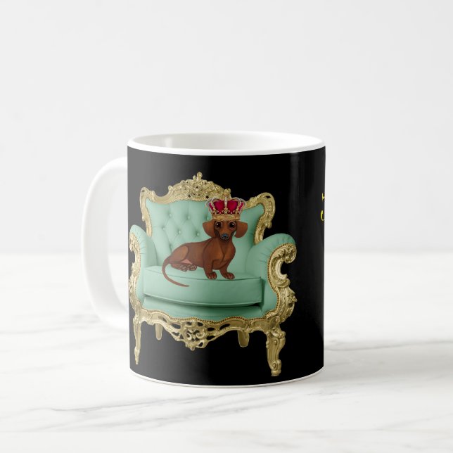Dachshund Kung Wiener Hund Doxie Gift Kaffemugg (Framsida vänster)