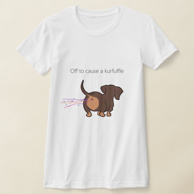 Dachshund Kurfuffle T Shirt (Laydown)