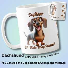 Dachshund - lägg till Hund Namn, Ändra text Kaffemugg