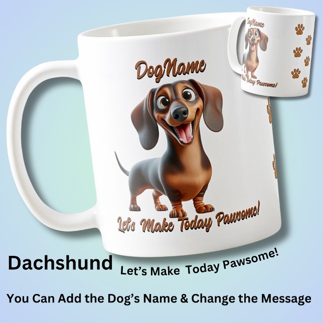 Dachshund - lägg till Hund Namn, Ändra text Kaffemugg (Skapare uppladdad)