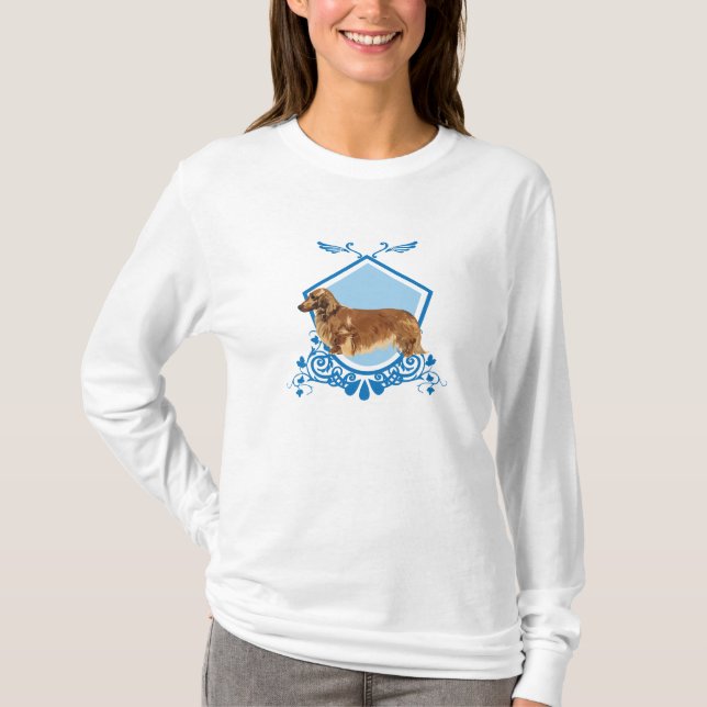 Dachshund, långdragen t shirt (Framsida)