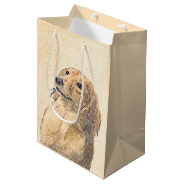 Dachshund (Långhårig) - Original Hund Art (Framsidan Vinklad)