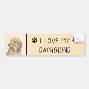 Dachshund (Långhårig) - Original Hund Art Bildekal