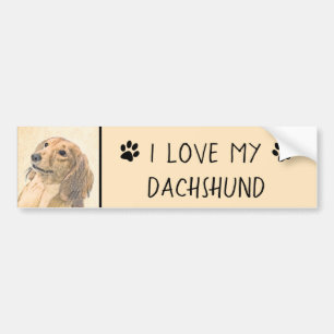 Dachshund (Långhårig) - Original Hund Art Bildekal