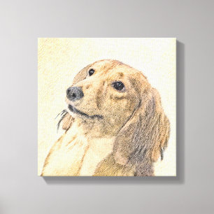 Dachshund (Långhårig) - Original Hund Art Canvastryck