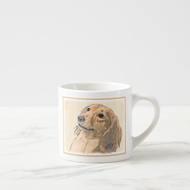 Dachshund (Långhårig) - Original Hund Art Espressomugg (Höger)