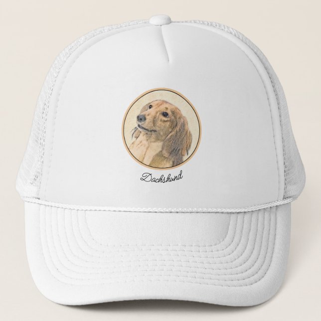 Dachshund (Långhårig) - Original Hund Art Keps (Framsida)