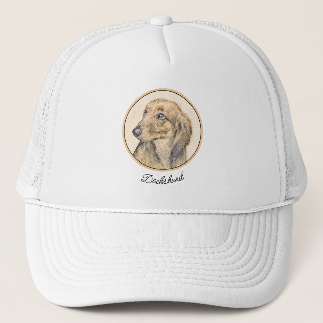Dachshund (Långhårig) - Original Hund Art Keps (Framsida)