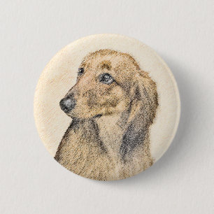 Dachshund (Långhårig) - Original Hund Art Knapp