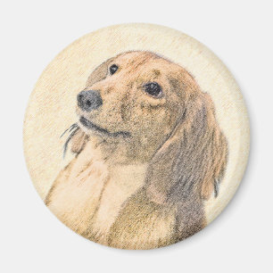Dachshund (Långhårig) - Original Hund Art Magnet