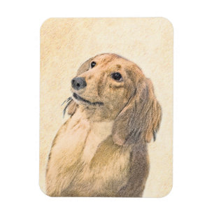 Dachshund (Långhårig) - Original Hund Art Magnet
