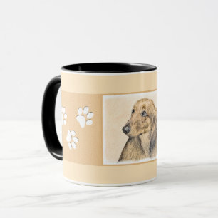 Dachshund (Långhårig) - Original Hund Art Mugg