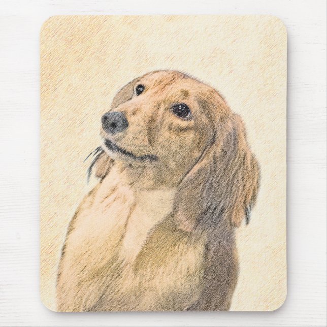 Dachshund (Långhårig) - Original Hund Art Musmatta (Framsidan)