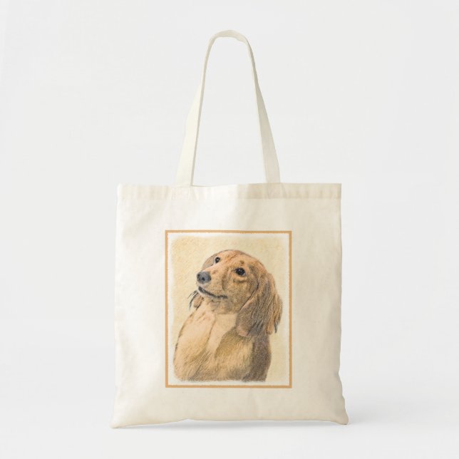 Dachshund (Långhårig) - Original Hund Art Tygkasse (Framsidan)