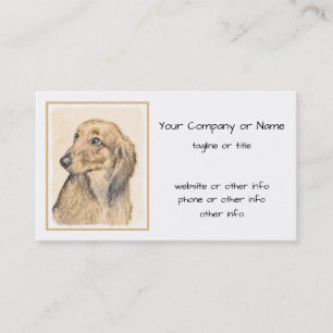 Dachshund (Långhårig) - Original Hund Art Visitkort
