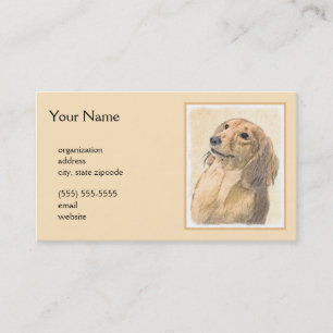 Dachshund (Långhårig) - Original Hund Art Visitkort