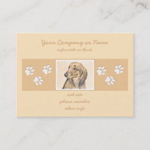 Dachshund (Långhårig) - Original Hund Art Visitkort