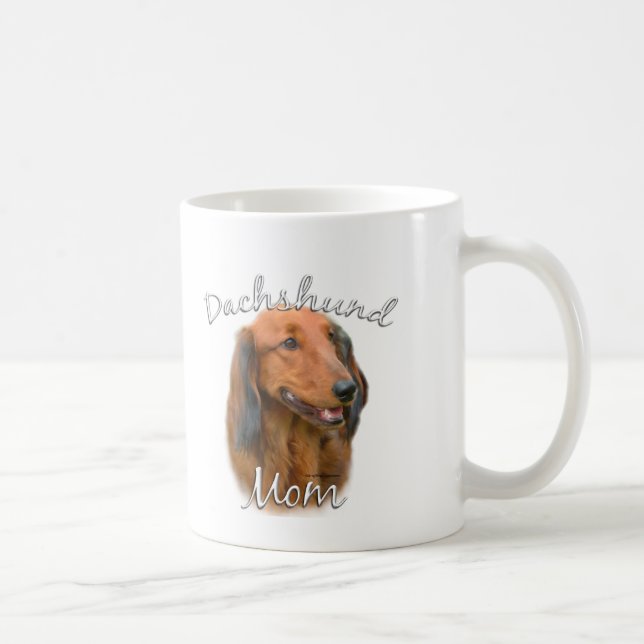 Dachshund (långhåriga) Mamma 2 Kaffemugg (Höger)