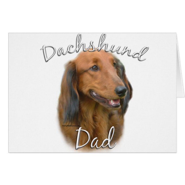 Dachshund (långhåriga) Pappa 2 Hälsningskort (Framsidan Horizontal)