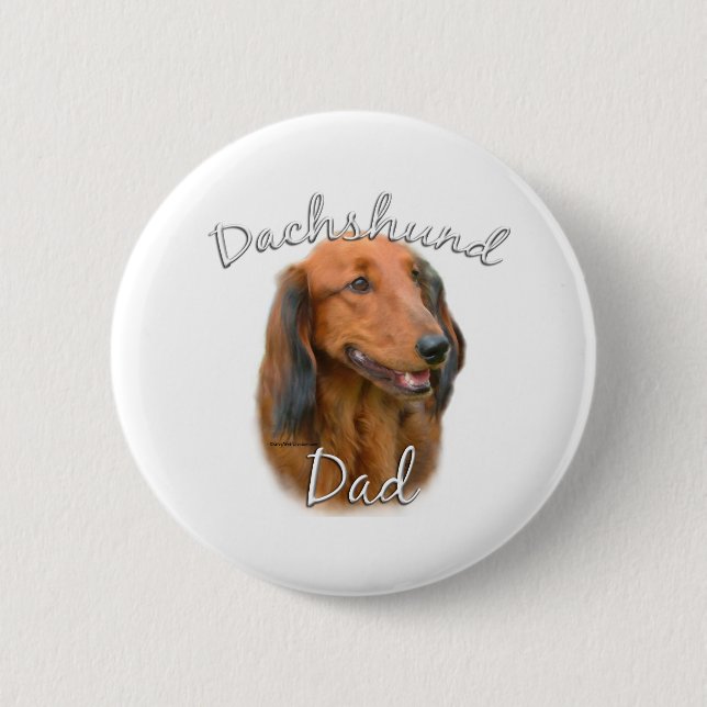 Dachshund (långhåriga) Pappa 2 Knapp (Framsida)