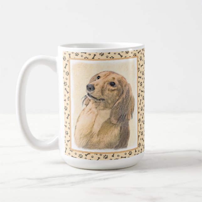 Dachshund (Långhårigare) - originalbild Kaffemugg (Vänster)