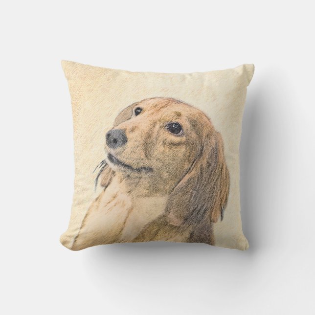 Dachshund (Långhårigare) - originalbild Kudde (Framsida)