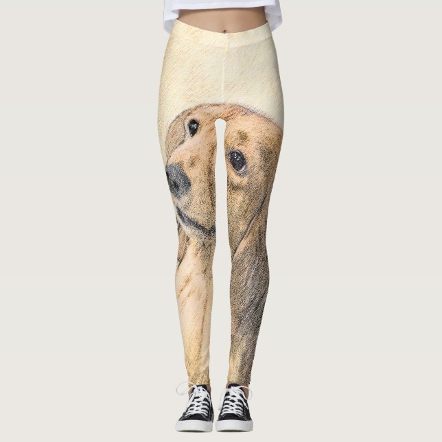 Dachshund (Långhårigare) - originalbild Leggings (Framsida)