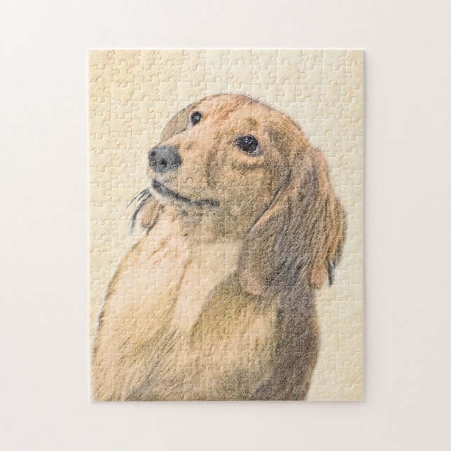 Dachshund (Långhårigare) - originalbild Pussel (Vertikal)