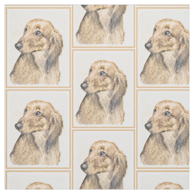 Dachshund (Långhårigare) - originalbild Tyg (Provkarta)