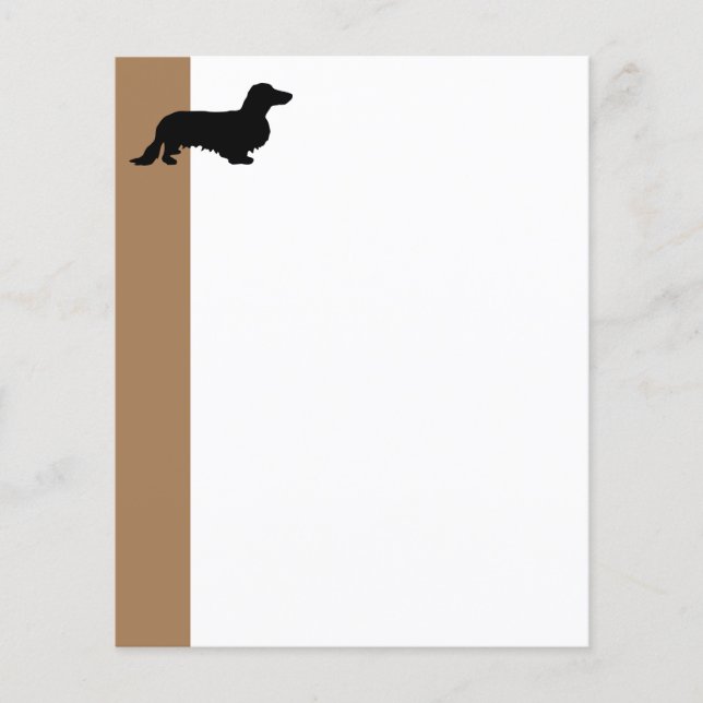 Dachshund Långt Hår - Silhuett 1 (Framsida)