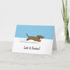 Dachshund Låt det snöa - Glad Wiener Hund Semester Helgkort