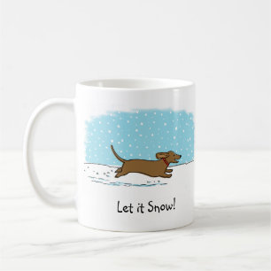 Dachshund Låt det snöa - Lycklig Wiener Hund Helgd Kaffemugg