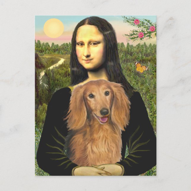 Dachshund (LHSable) - Mona Lisa Vykort (Framsida)