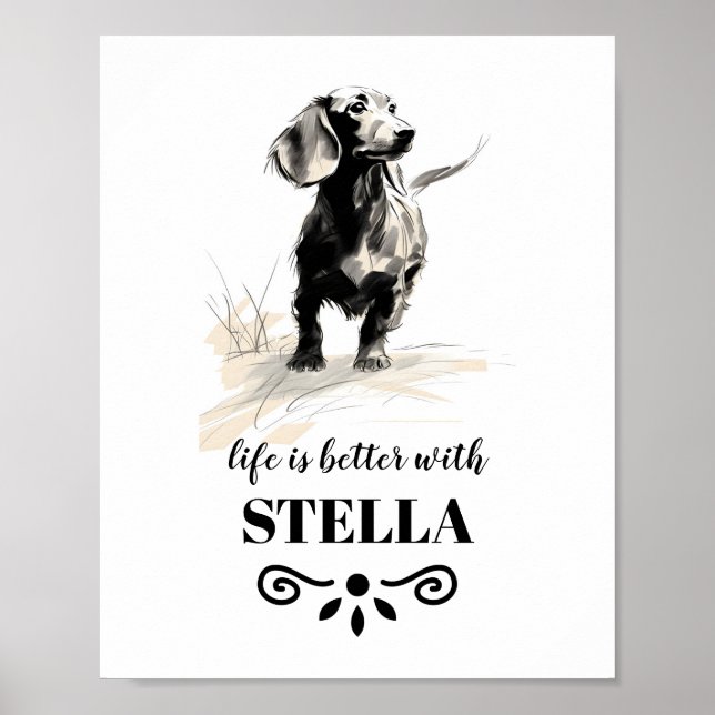 Dachshund Life är bättre med Anpassningsbar Hund N Poster (Framsidan)