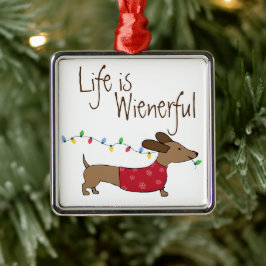 Dachshund Life är Wienerful Julgransprydnad Metall