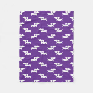 Dachshund Lila Blanket för Doxie Mammor Pappor Fleecefilt