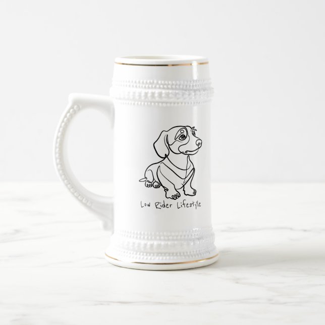 Dachshund Linje Konst - Låg Riddare Livsstil Sejdel (Vänster)