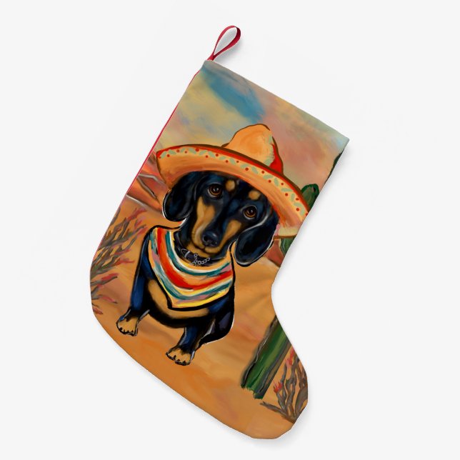 Dachshund Liten Julstrumpa (Framsidan (Hängande))